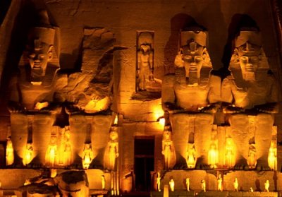 abu simbel at night