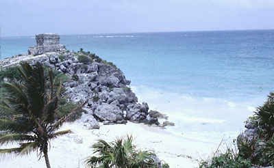 temple with an ocean view